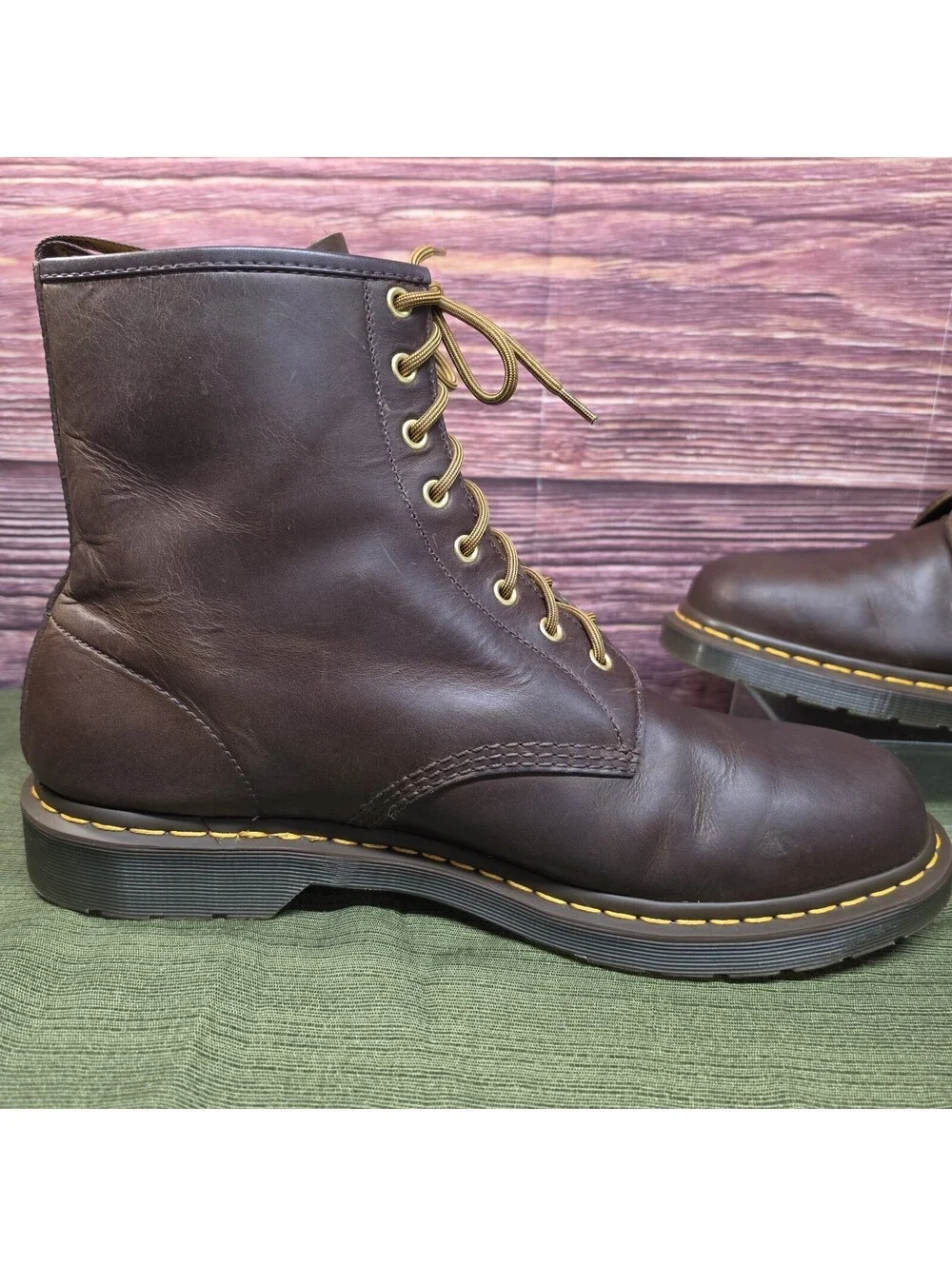 Dr. Martens 1460 Crazy Horse Leather 8-Eye Boot Dark Brown Men's Size 15